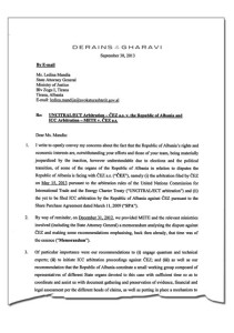 Letra e zyres avokatore drejtuar qeverise Berisha per konfliktin me CEZ
